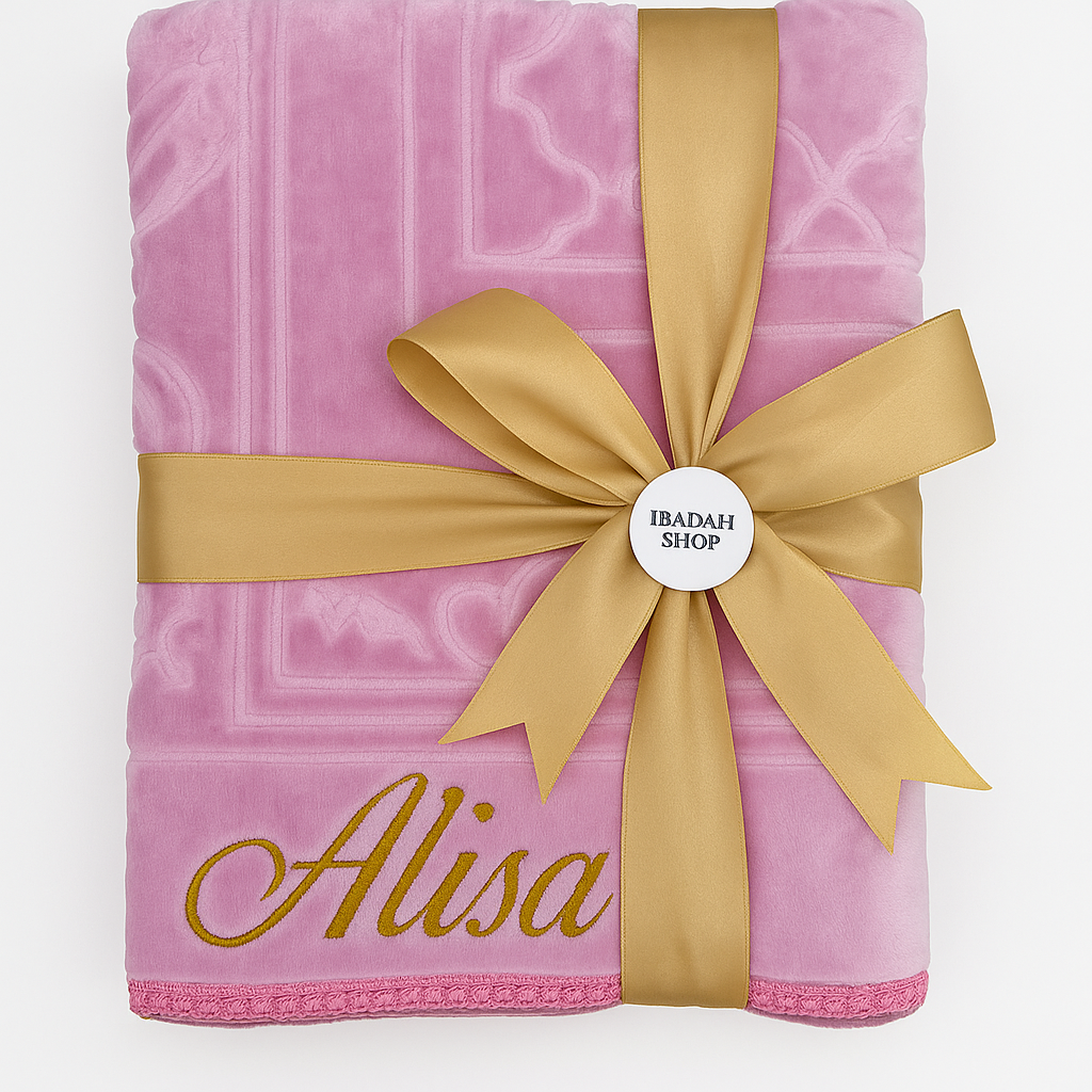 padded prayer rug with name