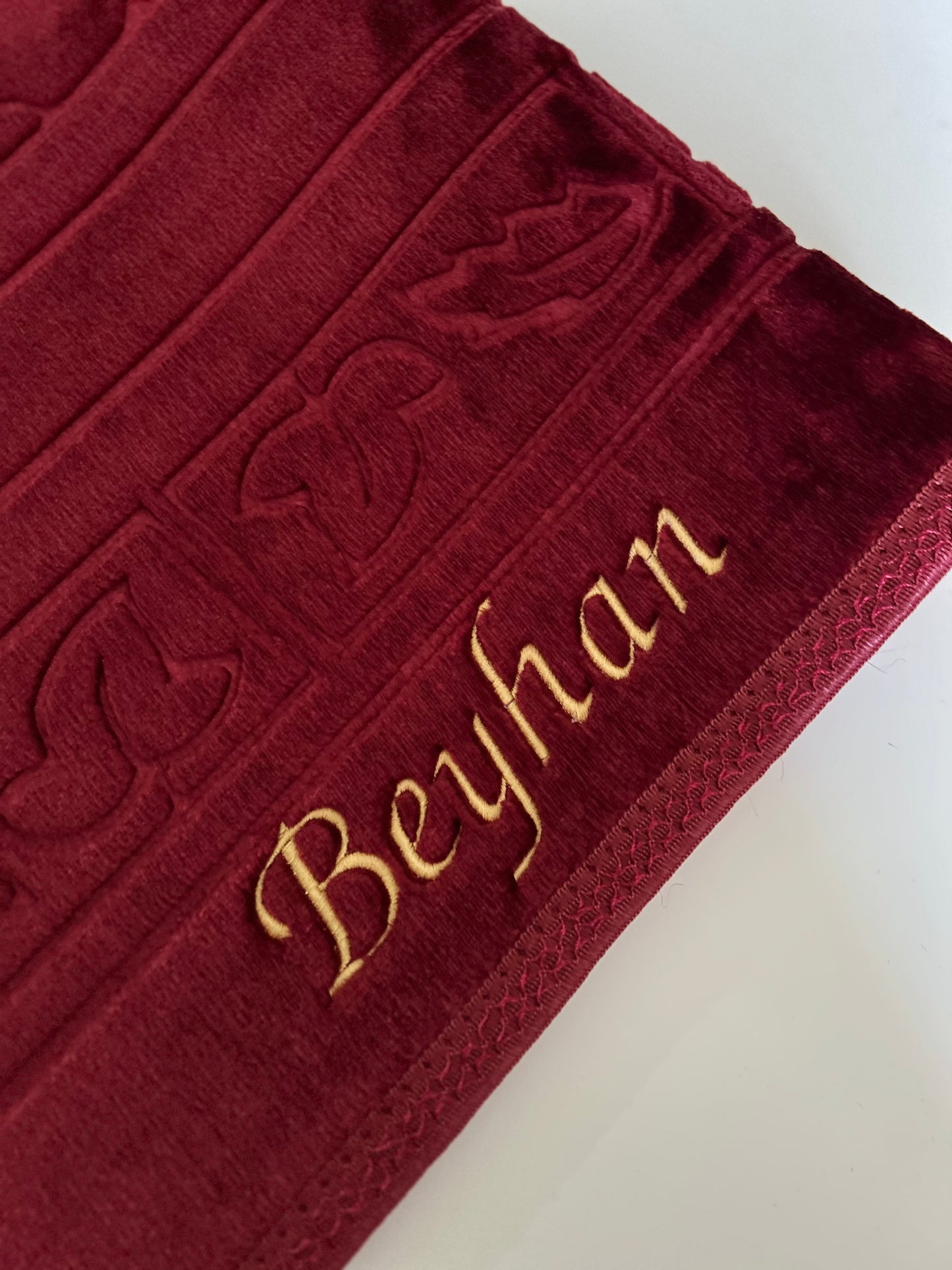 padded prayer rug with name