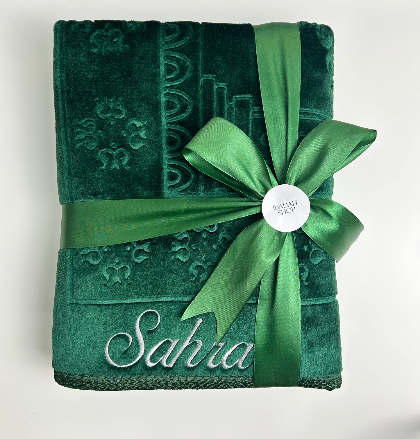 padded prayer rug with name