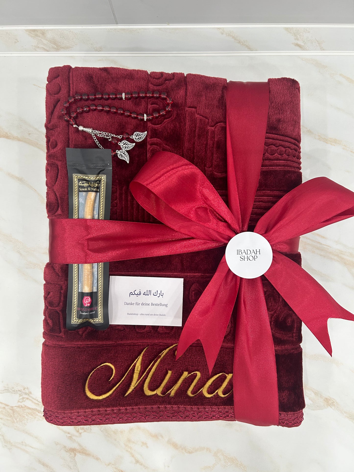 gepolsterter Gebetsteppich mit Name