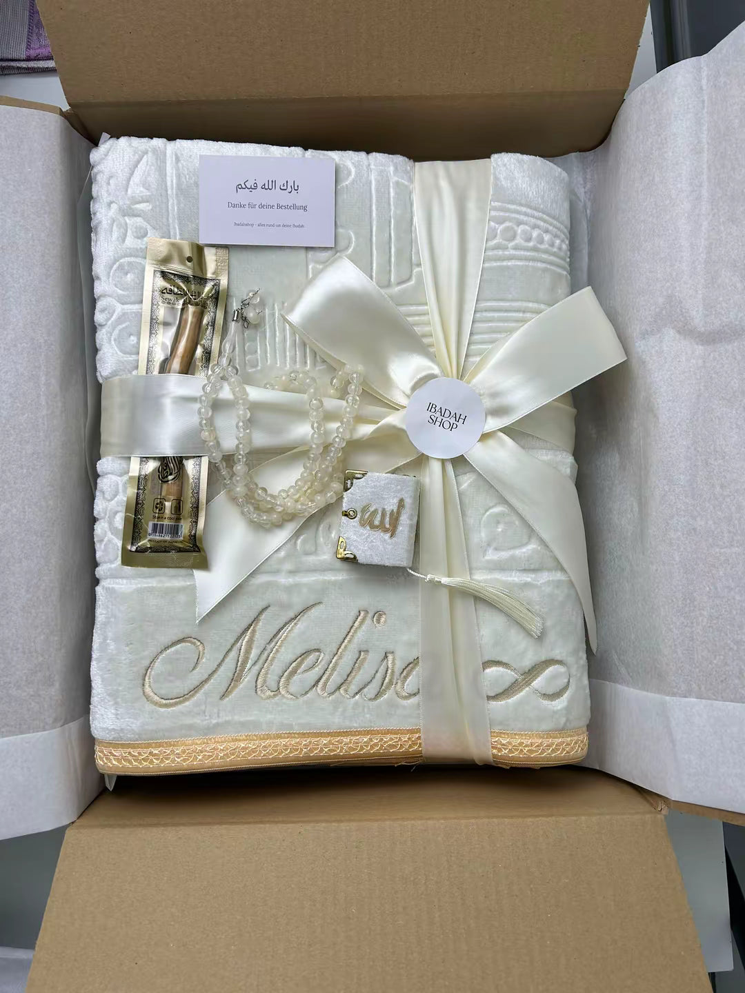 gepolsterter Gebetsteppich mit Name